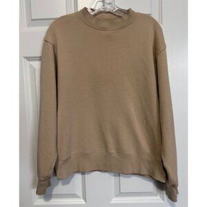 Alo Yoga Women's Crew Neck Sweatshirt Tan Taupe Pullover Athleisure Size Small S